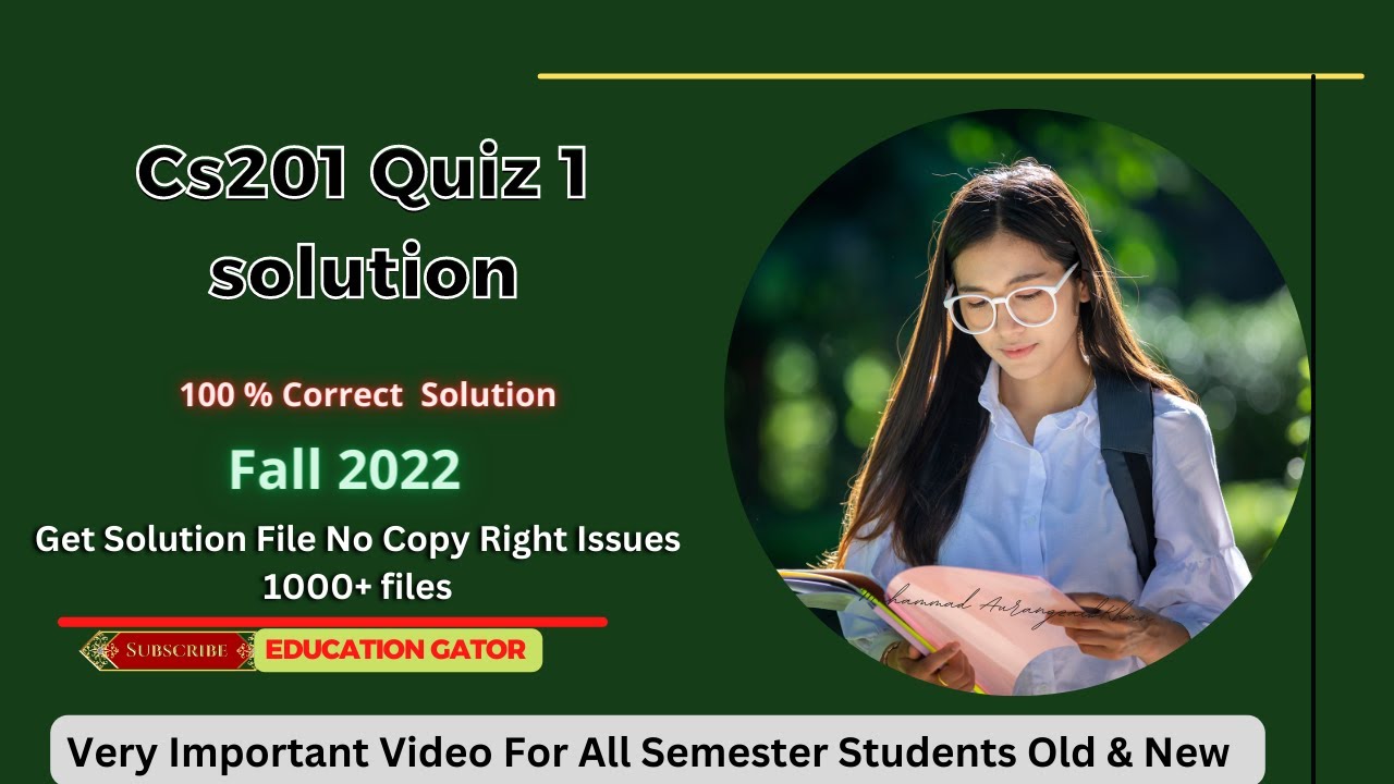 Cs201 Quiz 1 | Cs201 Quiz 1 Solution 2022 | Cs201 Quiz 1 Fall 2022 |#Cs201Quiz1 | Cs201 Quiz 1 2023