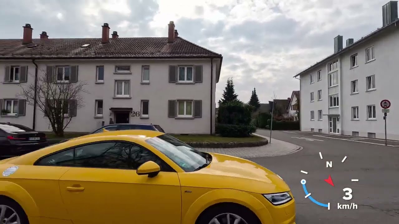Walk Though City Singen Germany - Street Walk Pov