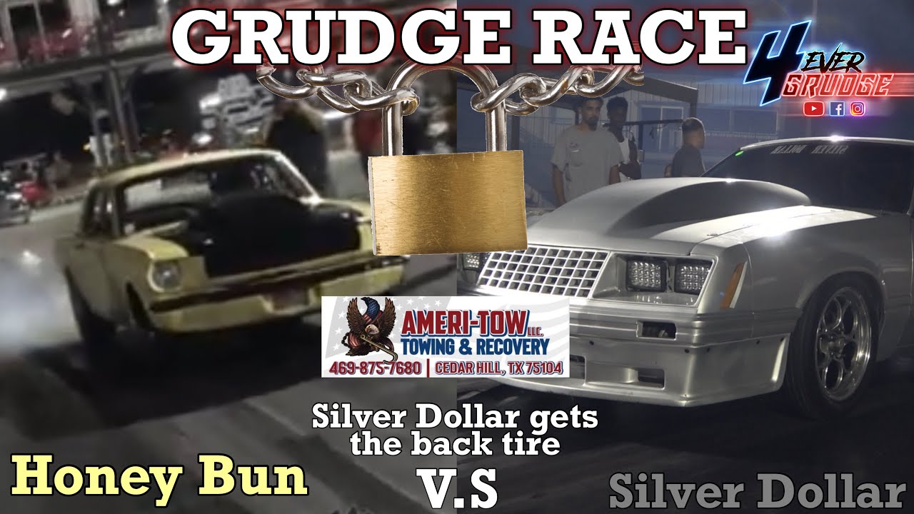 GRUDGE RACE | HONEY BUN OLD SCHOOL 1965 NITROUS MUSTANG VS SILVER DOLLAR | SD GOT THE BACK TIRE !!