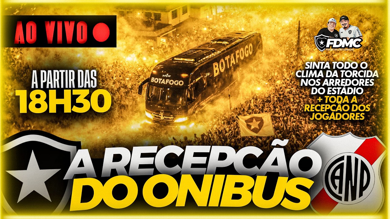 🔴AO VIVO: RECEPÇÃO DO ÔNIBUS DO BOTAFOGO COM MUITA FESTA DA TORCIDA! RUA DE FOGO CONTRA O POTOS