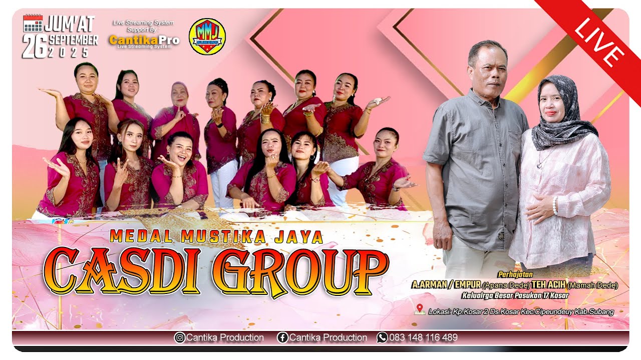 🔴LIVE [malam] PENCUG JAIPONG CASDI GROUP || PERHAJATAN A MPUR / TEH ACIH || KOSAR, 26/09/2025