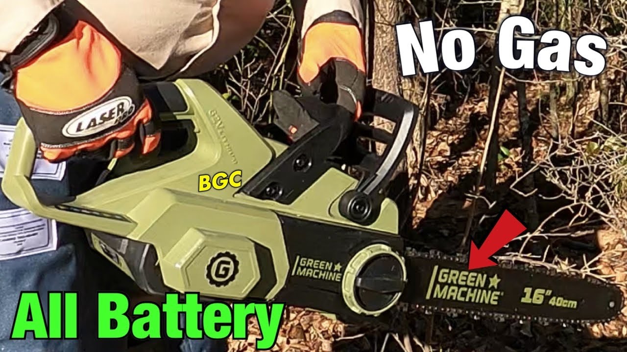 Green Machine Battery Chainsaw Review live.