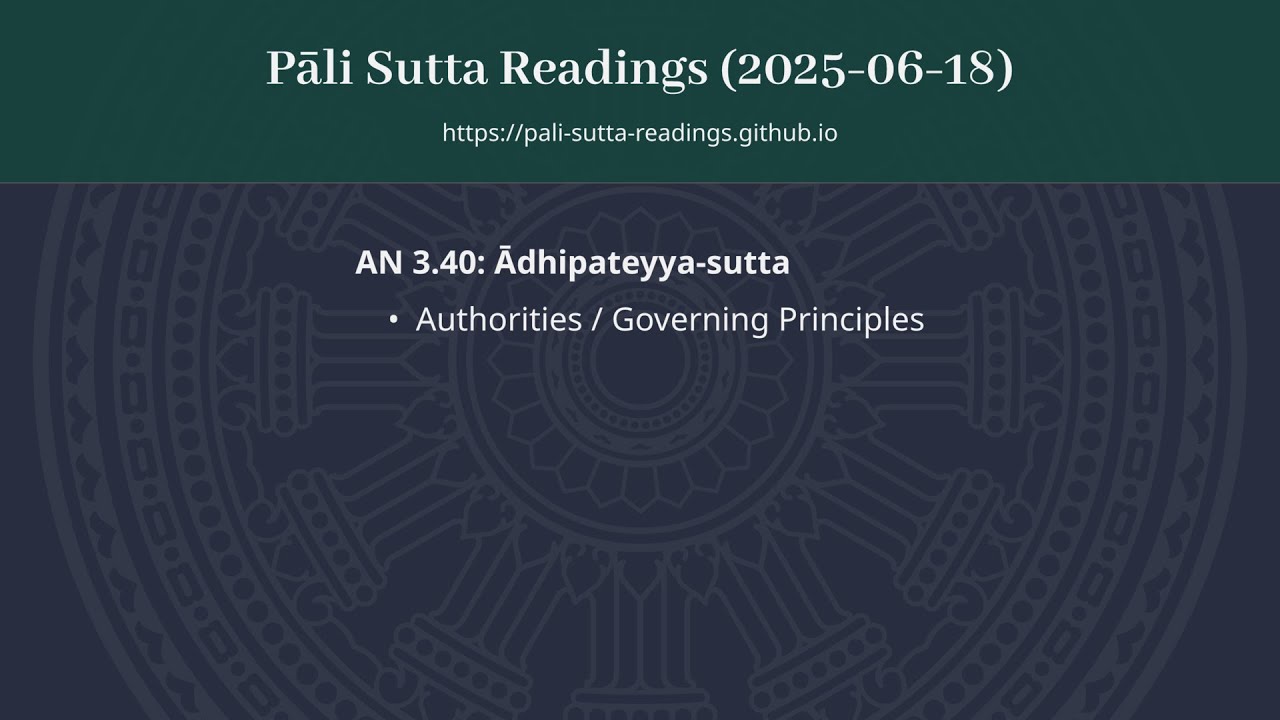 (2025-06-18) AN 3.40: Ādhipateyya-sutta