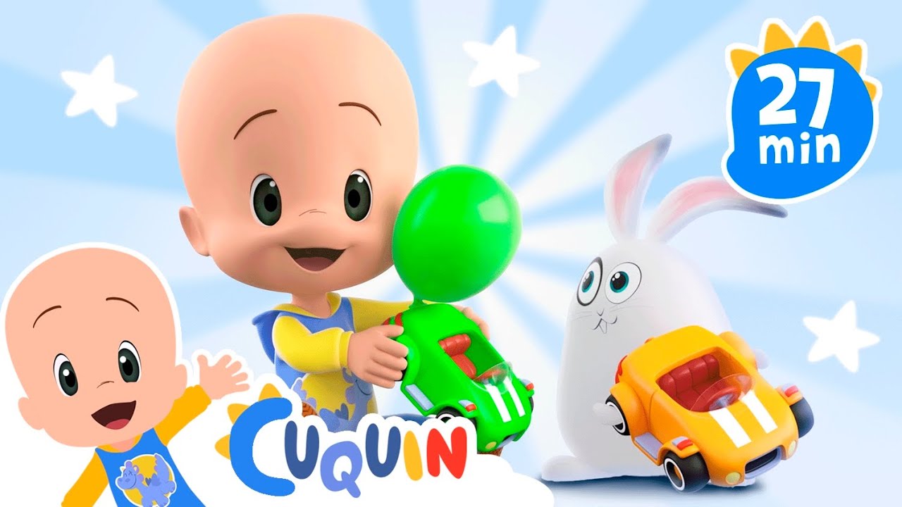 Balloon Car Race | Cleo & Cuquin Educational Videos for Children