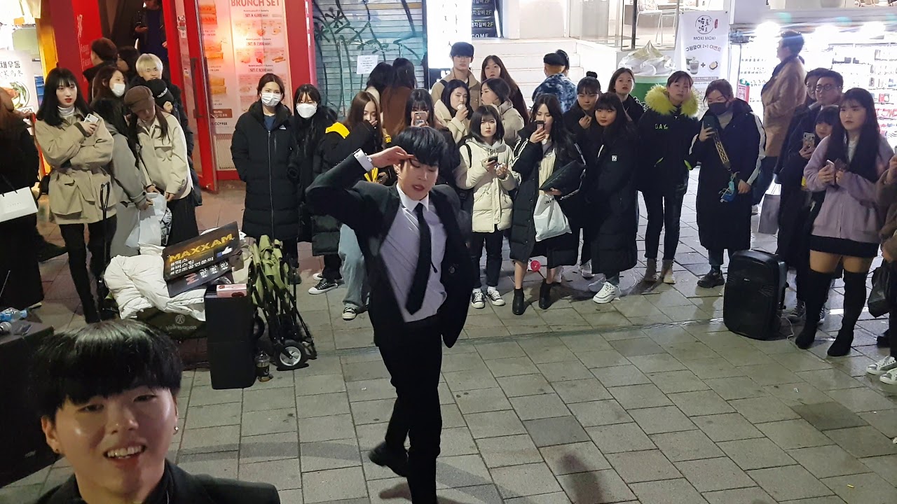 20200123 홍대 항상 팬반응 쩌는 MAXXAM 퍼포먼스팀 MYM(새봄,찬욱,효진) 버스킹 16 - Black on Black _ NCT 2018