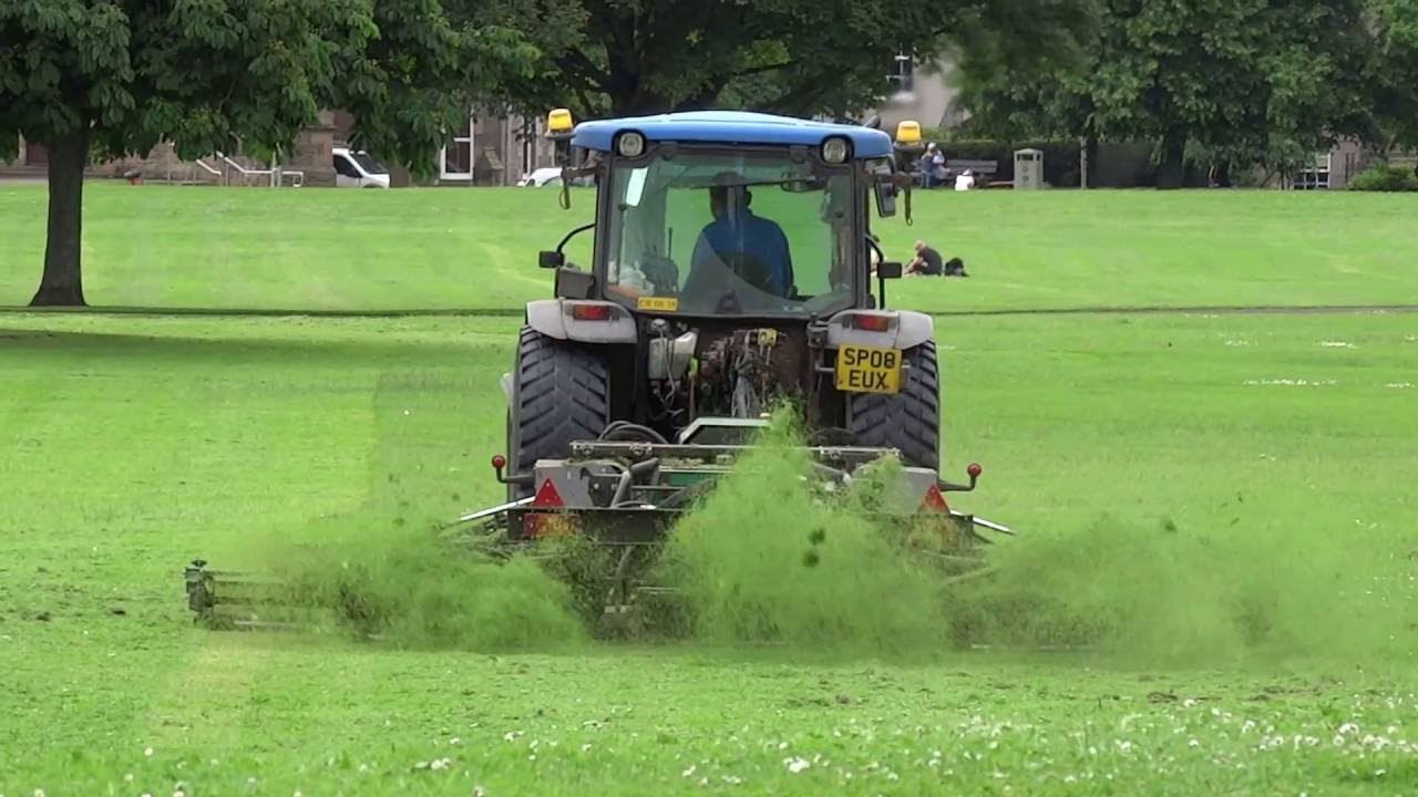 Tractor Cutting Grass South Inch Park Perth Perthshire Scotland