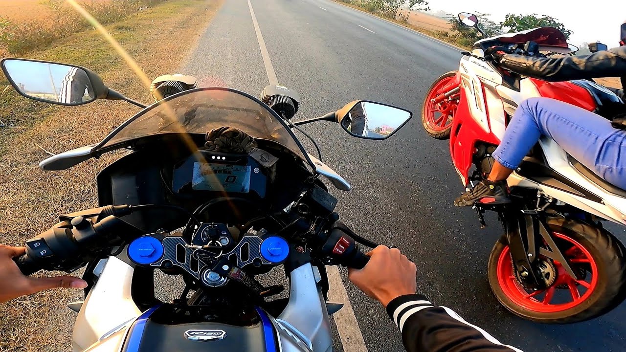 GPX DEMON 165 4V | VS | R15M INDO| 0 TO 100 TEST | PERFORMANCE TEST| DRAG RACE| WHEELIE ON GPX 😶