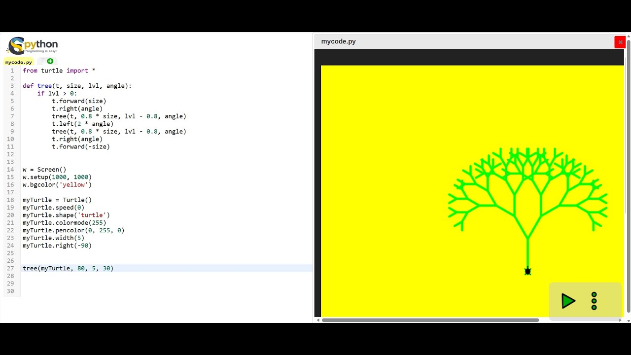 Малюємо фрактальне дерево в Python