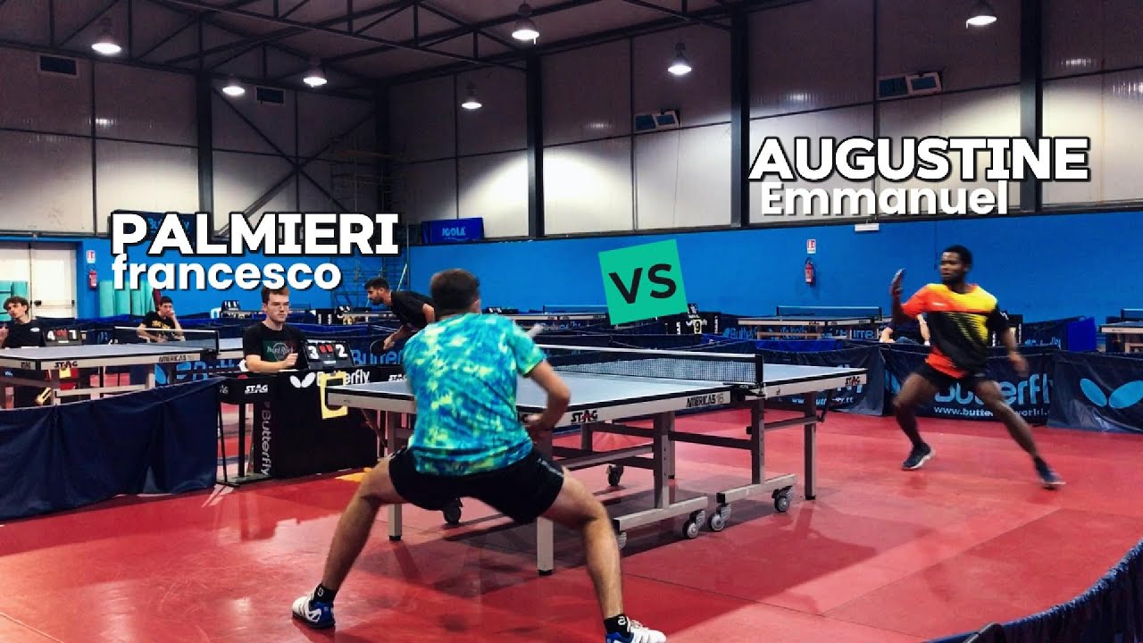 Palmieri francesco vs Augustine emmanuel Table tennis match italy