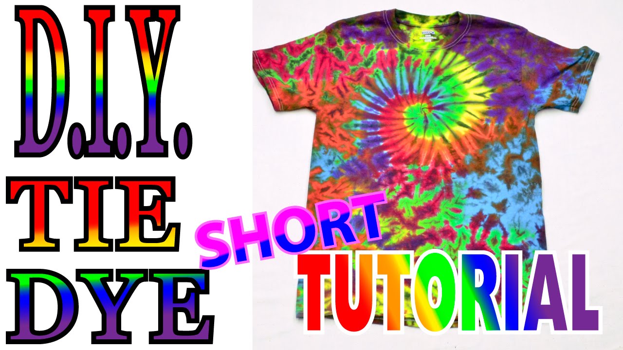 DIY Rainbow Spiral Crinkle Shirt Tie Dye [Short Tutorial] #52