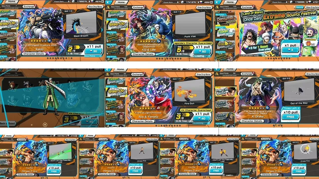 60000 Rds Massive Summons On All Ex Banner In One Piece Bounty Rush...