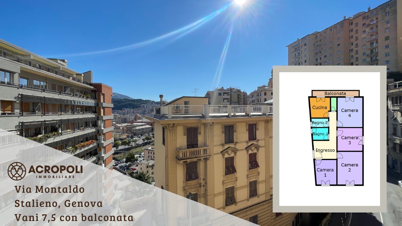 VENDIAMO AMPIO VANI 7,5 CON BALCONATA IN VIA MONTALDO, GENOVA