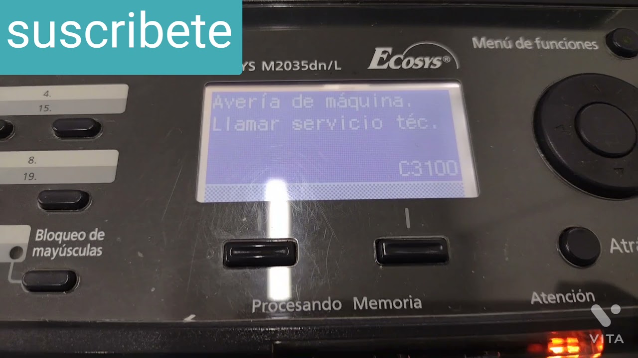 error c3100 en KYOCERA 2035/ aver&iacute;a de m&aacute;quina llamar al servicio t&eacute;cnico c3100
