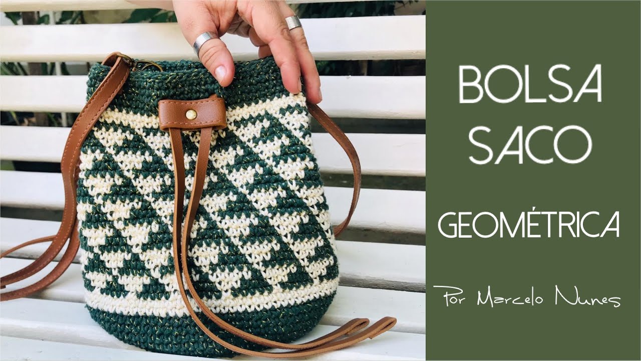 Bolsa Saco em Crochê - Bolsa Geométrica