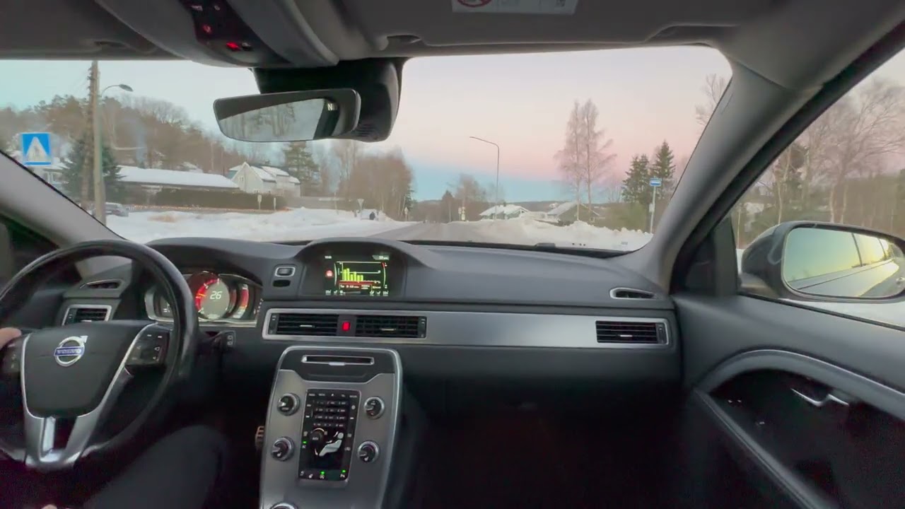 Volvo V70 D2 115hp | Winter driving Norway | Fuel consumption test cold day