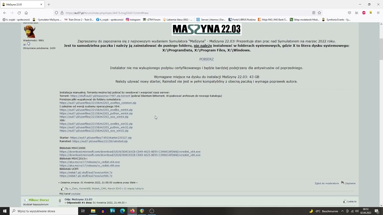 MaSzyna 22.03 - poradnik instalacji