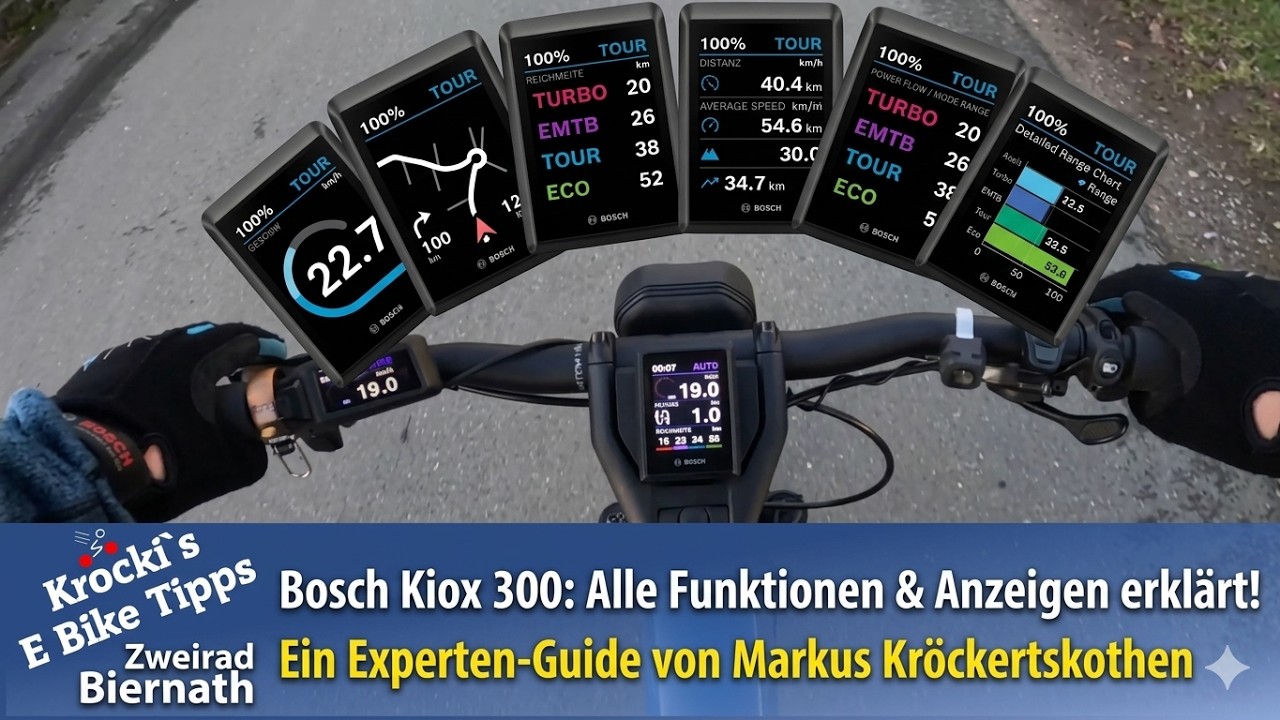 Was das Bosch Kiox 300 alles anzeigen kann.