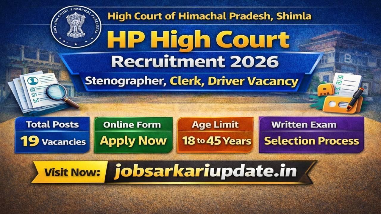 HP High Court Recruitment 2026 🔥 | 19 Clerk, Steno & Driver Vacancies #govtjobs2026