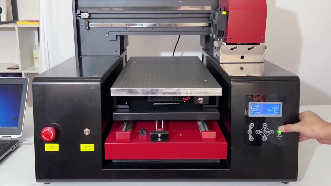 1-2 Refinecolor UV printer Instruction | Turn On Printer and Test Buttons