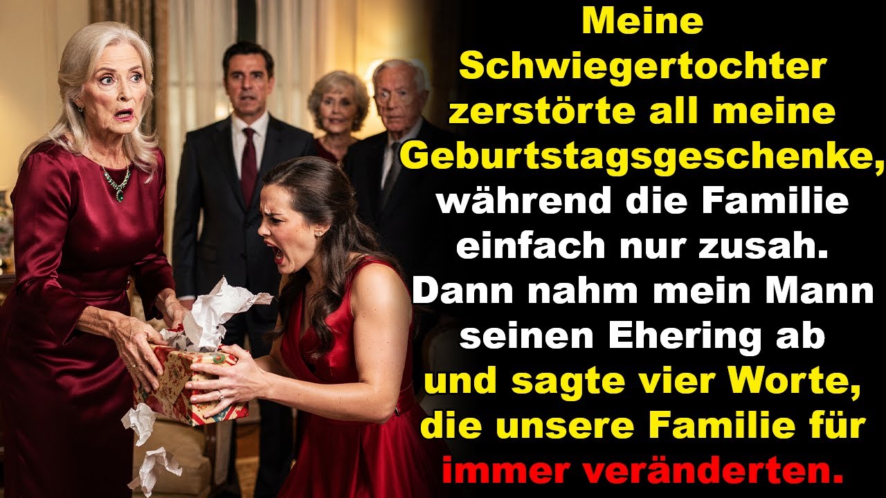 Meine Schwiegertochter zerstörte meine Geschenke, bis mein Mann seinen Ring abnahm und sagte …