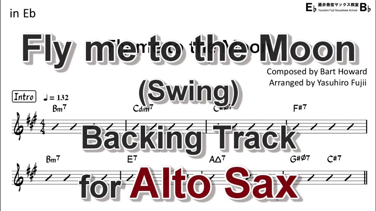 Fly me to the Moon - Backing Track with Sheet Music for Alto Sax