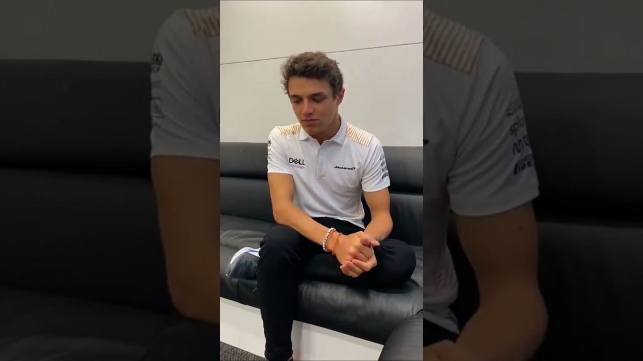 Lando Norris reacts to P8 at the Spanish Grand Prix...
