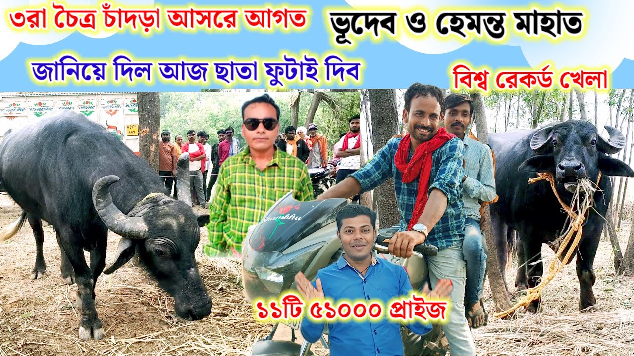 ৩রা চৈত্র চাঁদড়া আসরে আগত ভূদেব ও হেমন্ত মাহাত জানিয়ে দিল আজ ছাতা ফুটাই দিব,বিশ্ব রেকর্ড খেলা।