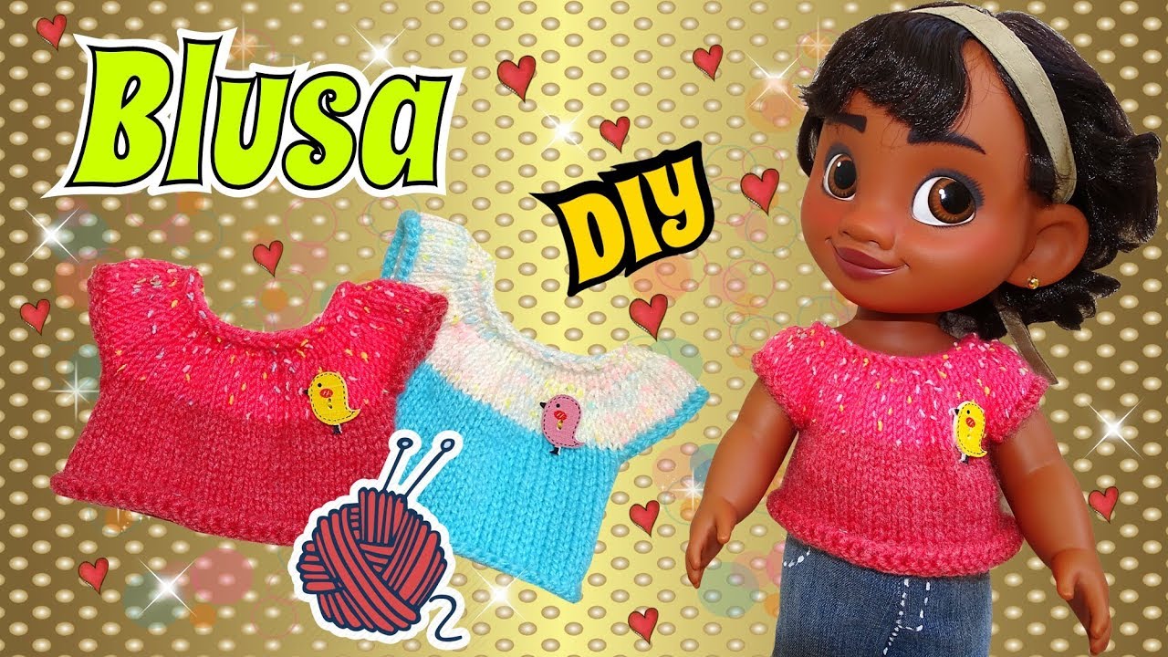 DIY Blusa tejida para Muñecas  en Dos agujas DIY Tutorial de Tejido Nivel Básico