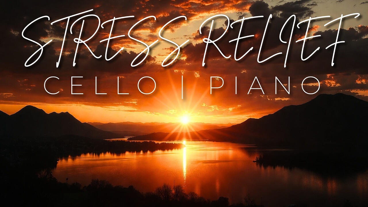 Deep Focus Orchestral Music 📖 Cello & Piano with Sunset Ocean Waves for Study, Work & Concentration
