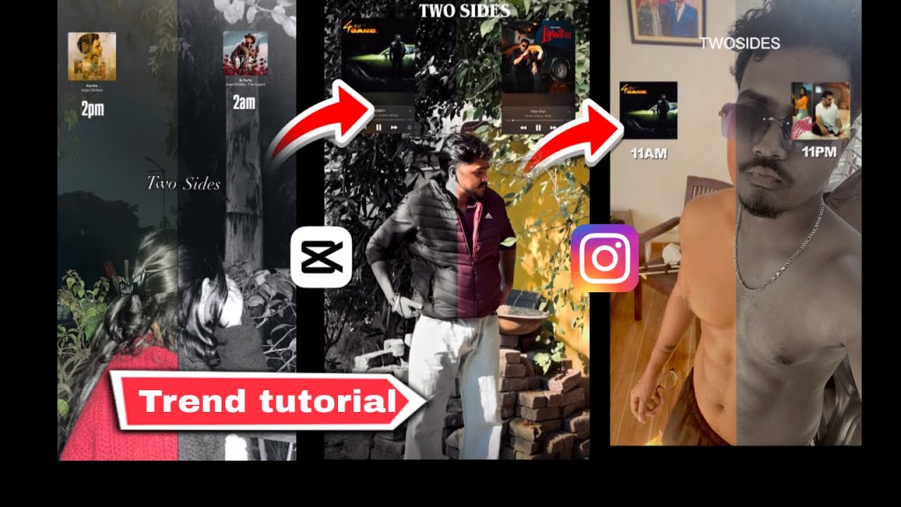 Instagram new trend &ldquo;two side&rdquo; reel editing tutorial 😱