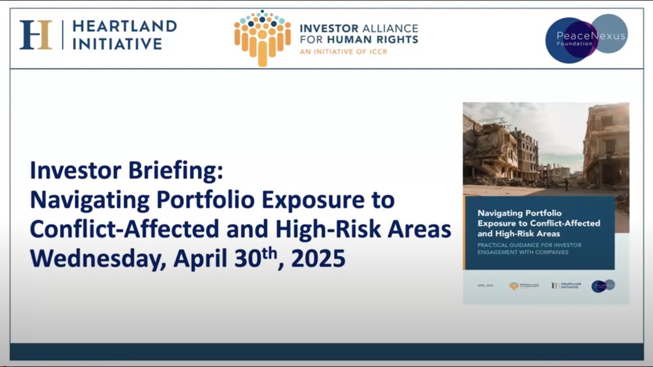 Investor Webinar: Navigating Portfolio Exposure to Conflict-Affected and High-Risk Areas