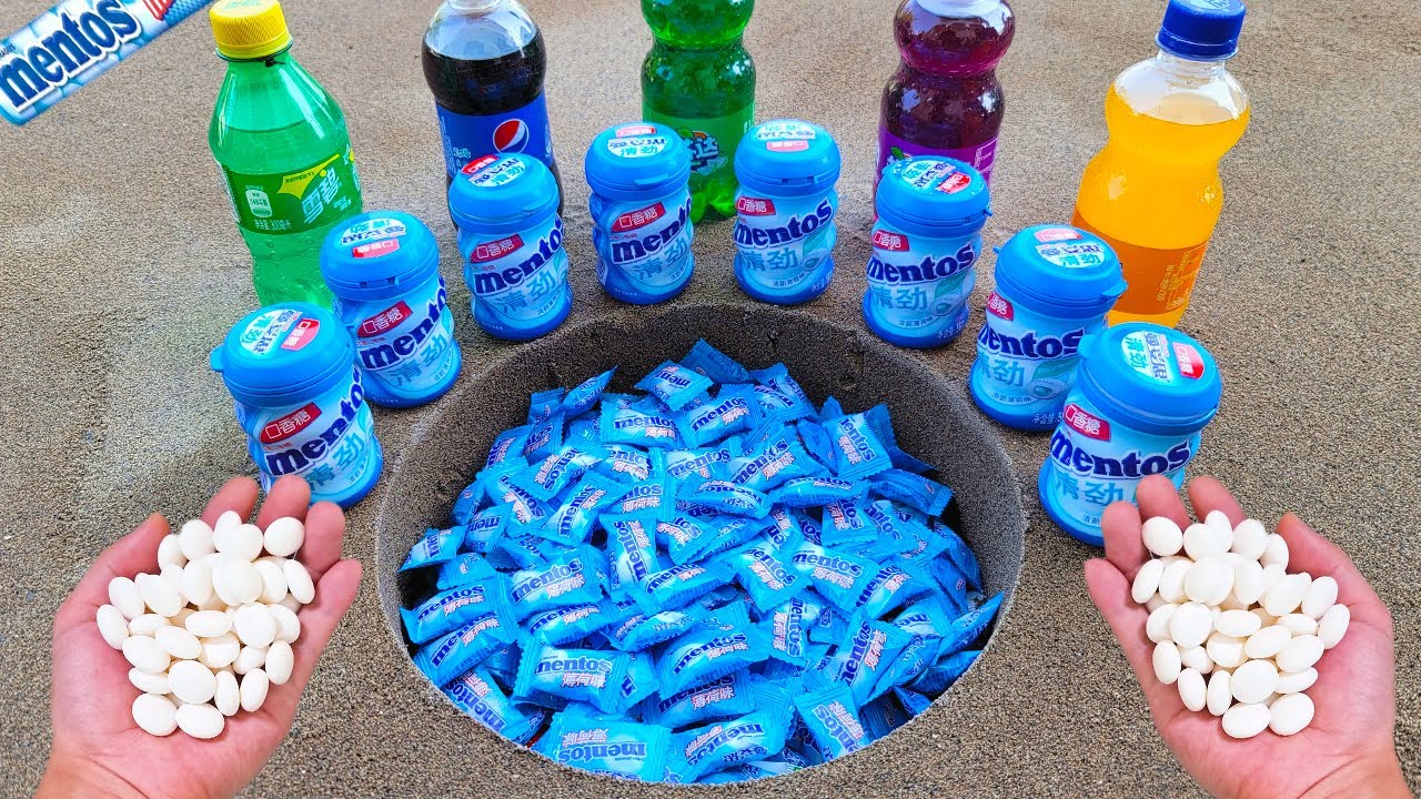 Schweppes Coca Cola, Different Fanta, 7up, Mirinda, Pepsi, Sprite and Mentos in big ​Underground