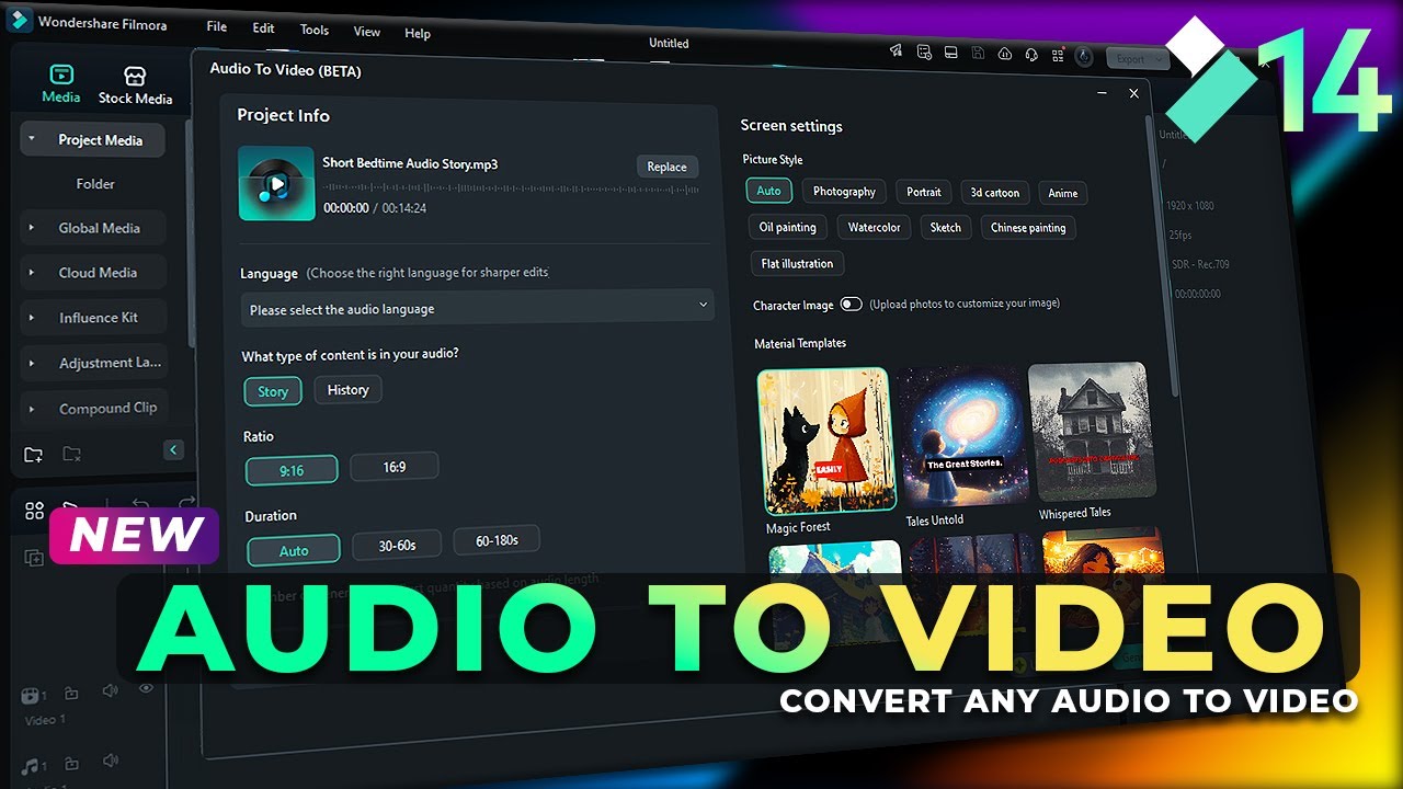 Filmora 14: AI Audio to Video Explained &ndash; Turn Audio into Stunning Visuals! #AITools