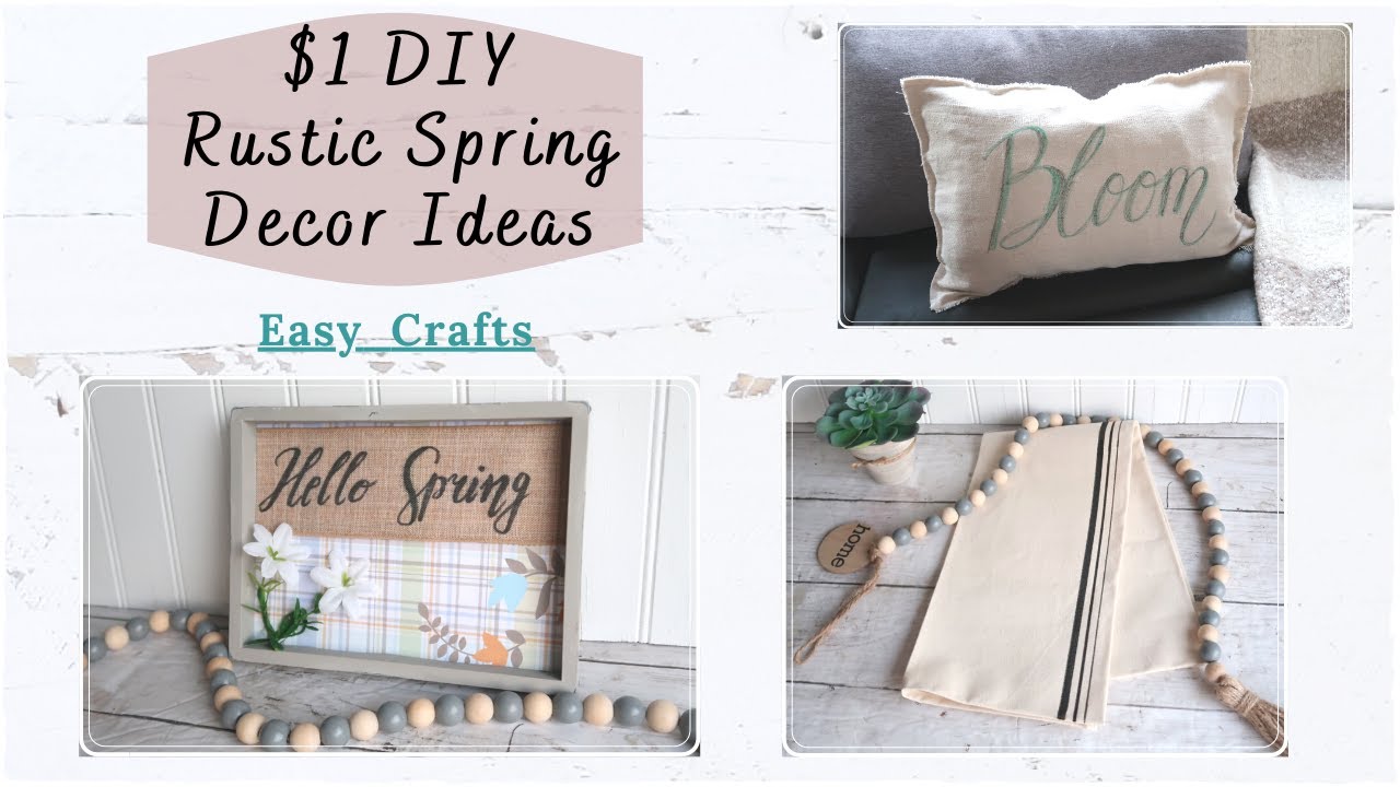 3 DIY RUSTIC SPRING DECOR IDEAS * Easy Rustic Spring Crafts * $1 Spring Decor DIY * BlondieNextDoor