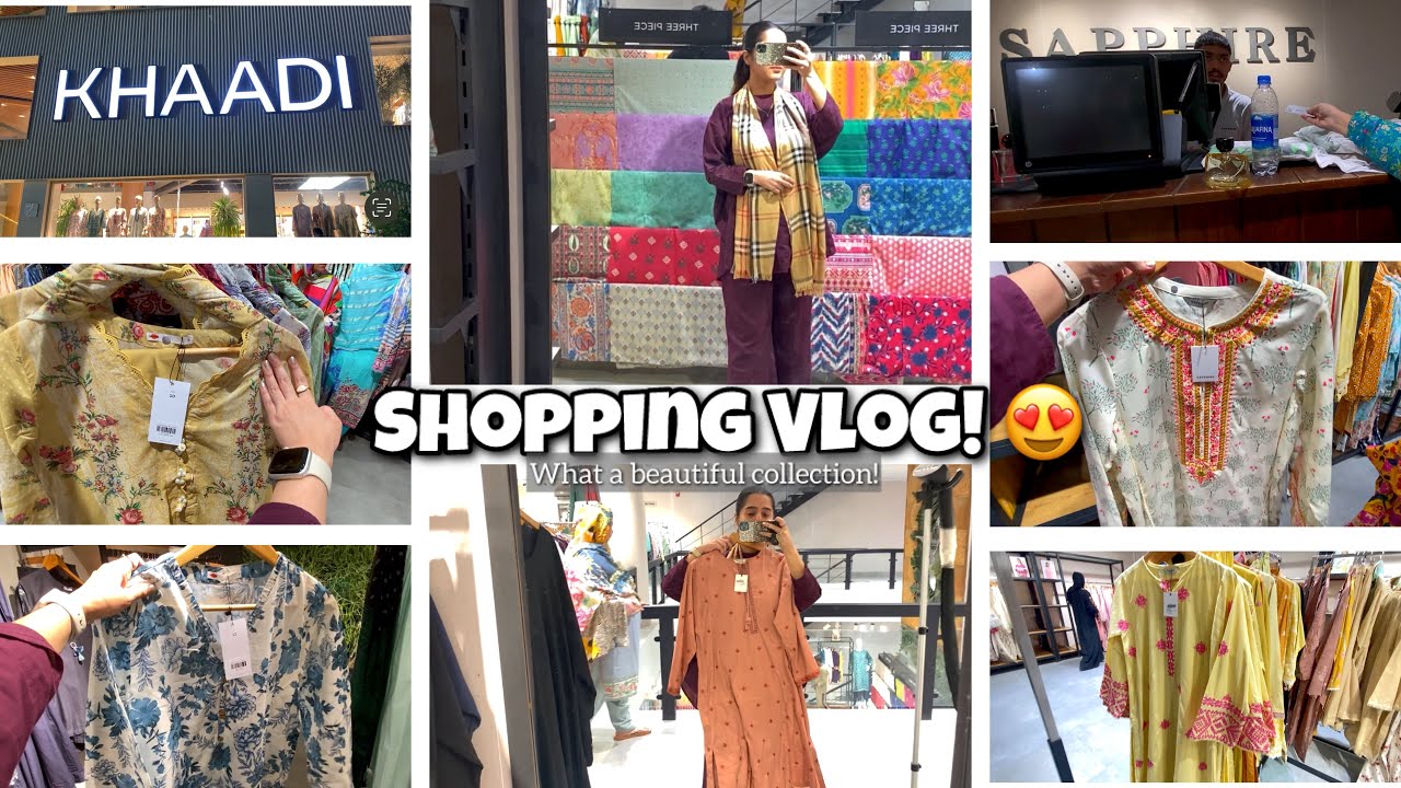 Last minute Bari Eid Shopping Vlog 😍 Khaadi & Sapphire Eid collection! 🌸✨