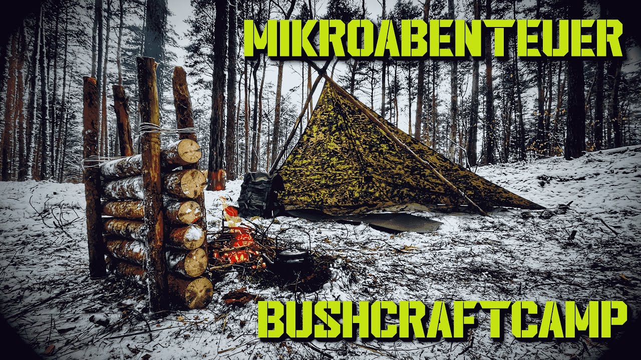 Mikroabenteuer kleines Bushcraftcamp bauen