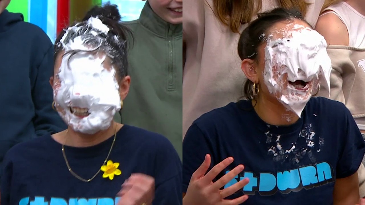 Beca Pied in the Face Twice on Stwnsh Sadwrn