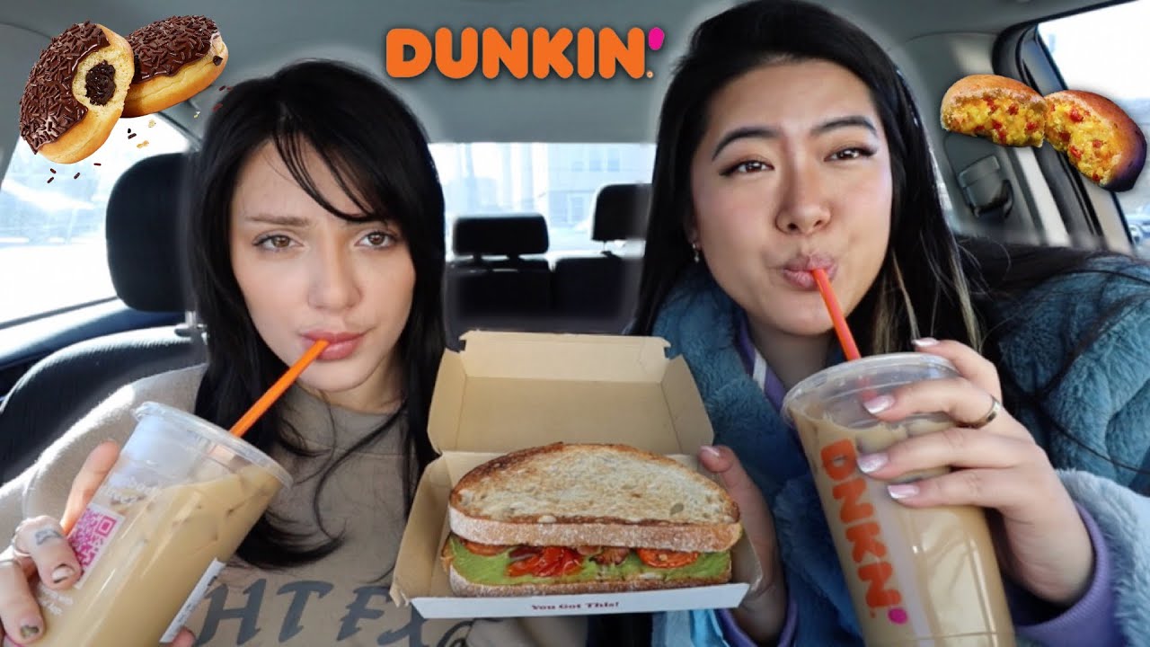 Trying Dunkin’s NEW Winter Menu Items 2023! *stuffed biscuits + brown butter toffee*