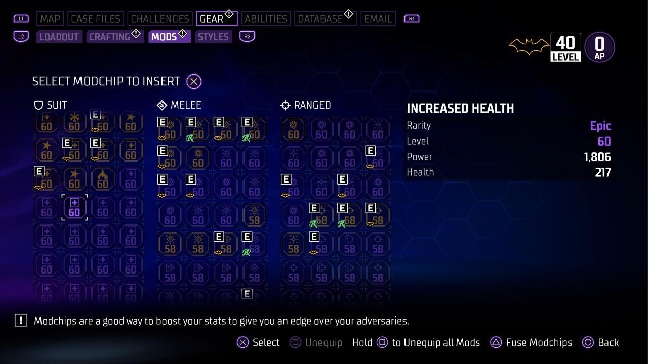 Gotham Knights Crafting GOD Tier Legendary Mod Fusion