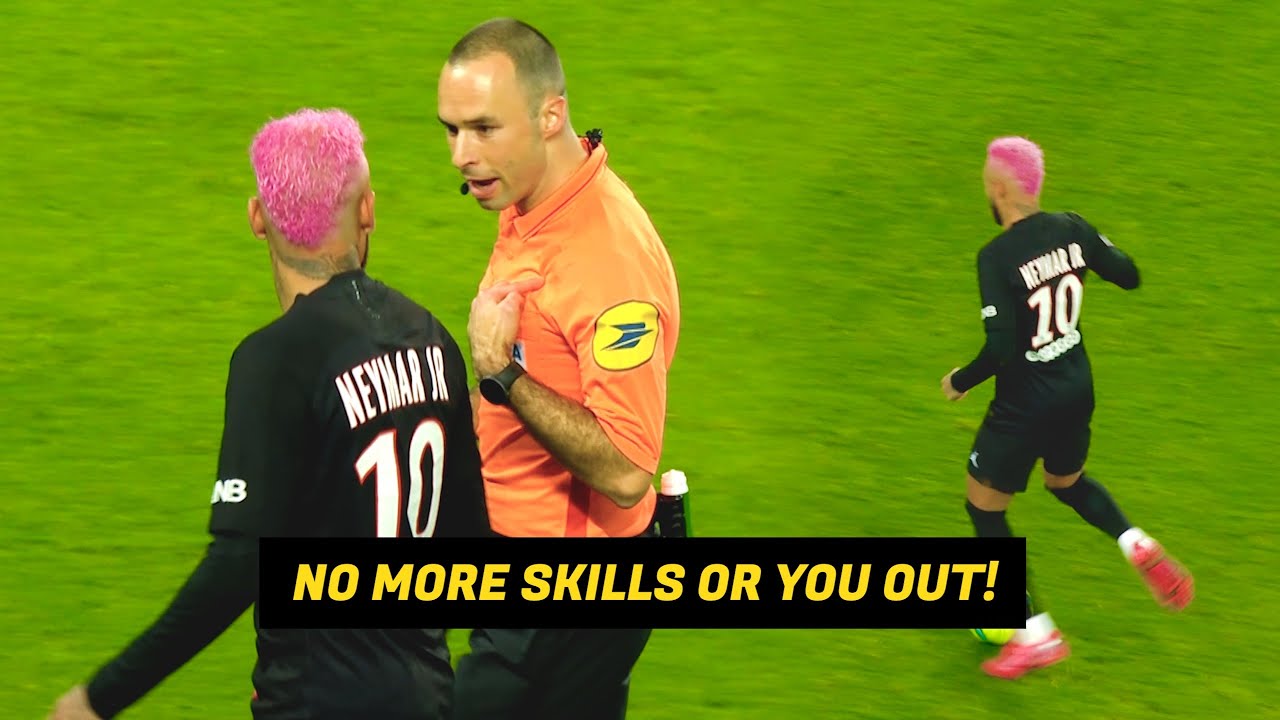 When Neymar Got Yellow Card For Destroying Defenders