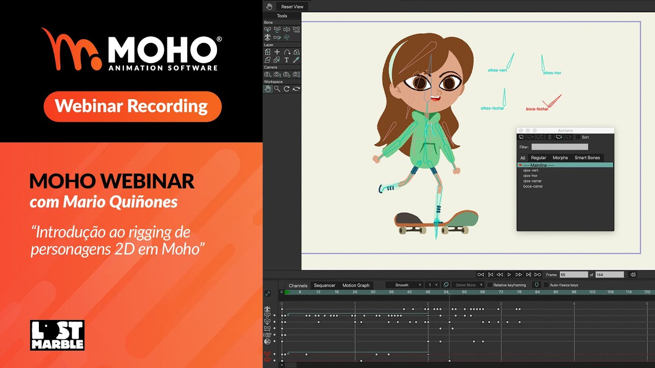 Webinar Portuguese – Introdução ao rigging de personagens 2D em Moho com Mario Quiñones
