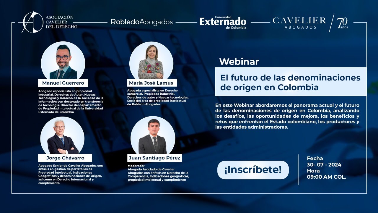 WEBINAR - EL FUTURO DE LAS DENOMINACIONES DE ORIGEN EN COLOMBIA