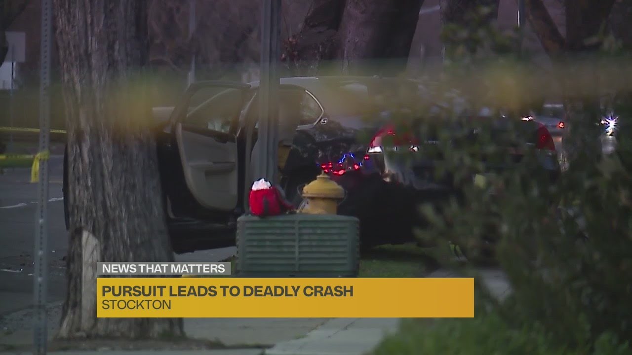 Police: Driver crashes into tree, dies after leading deputies on pursuit in Stockton