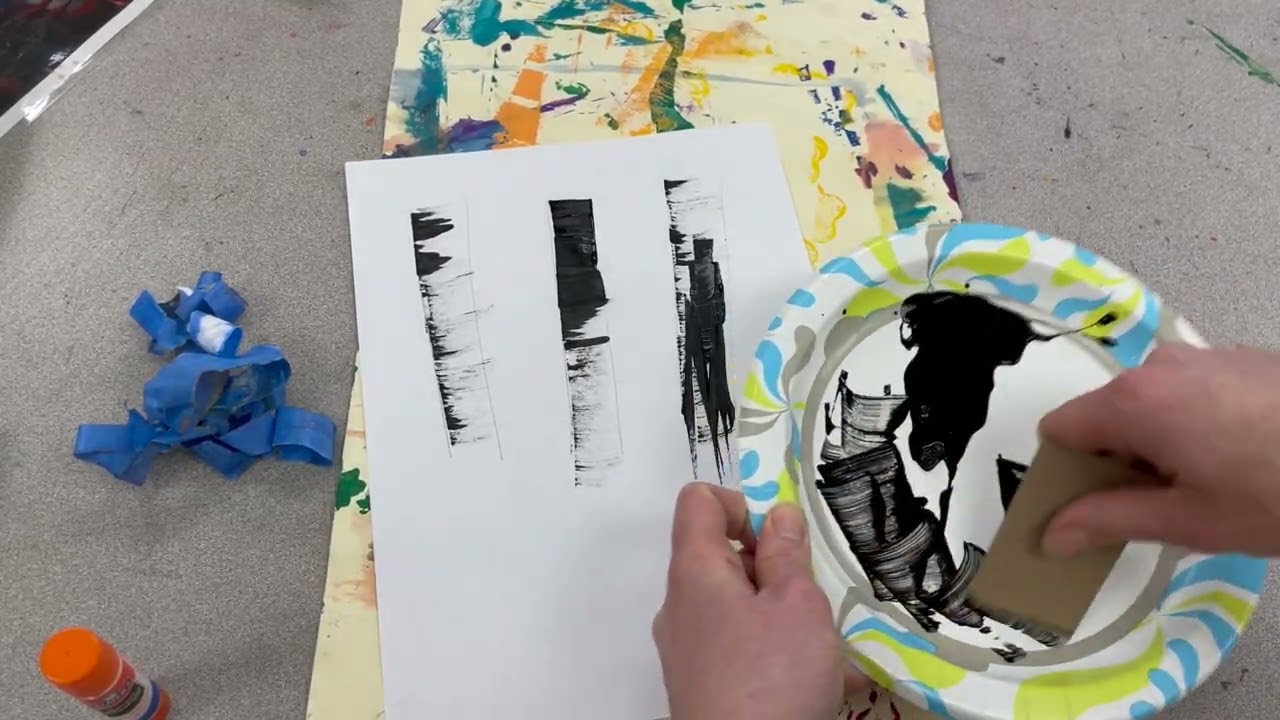Gr 4 birch tree landscapes day 3 - adding birch trees