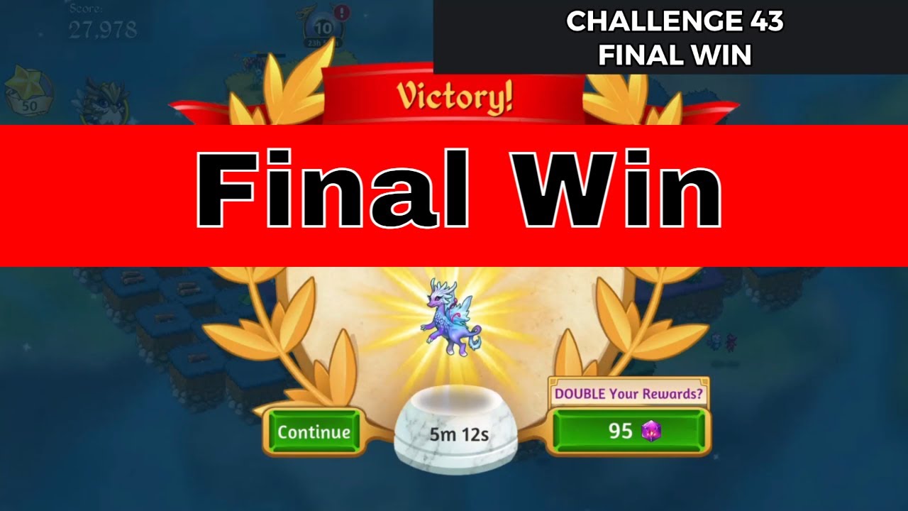 Merge Dragons | Challenge 43 Final Win | 5 Minutes 12 Seconds | With Commentary