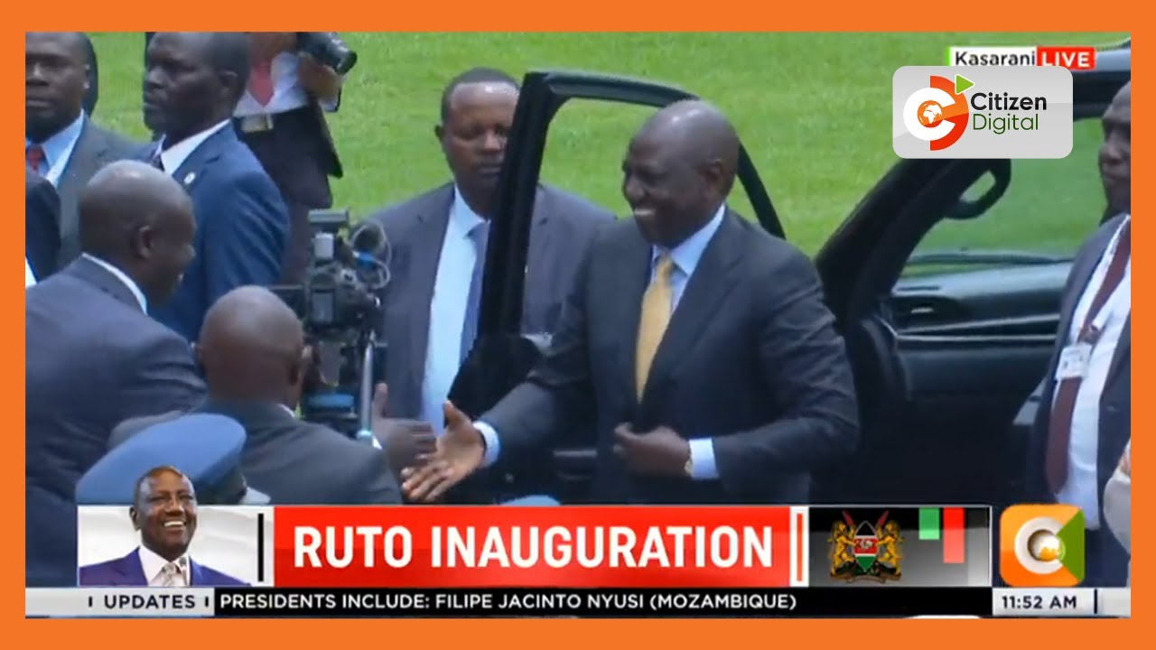 President-Elect William Ruto arrives at Kasarani Stadium where he will be sworn in as 5th President