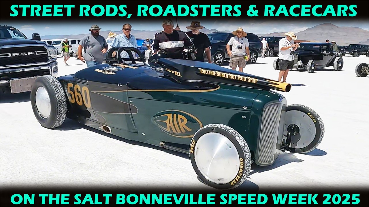Street Rods Roadsters and Racecars on the Salt Bonneville Speed Week 2025 1 Hour of Cool Cars in 4k