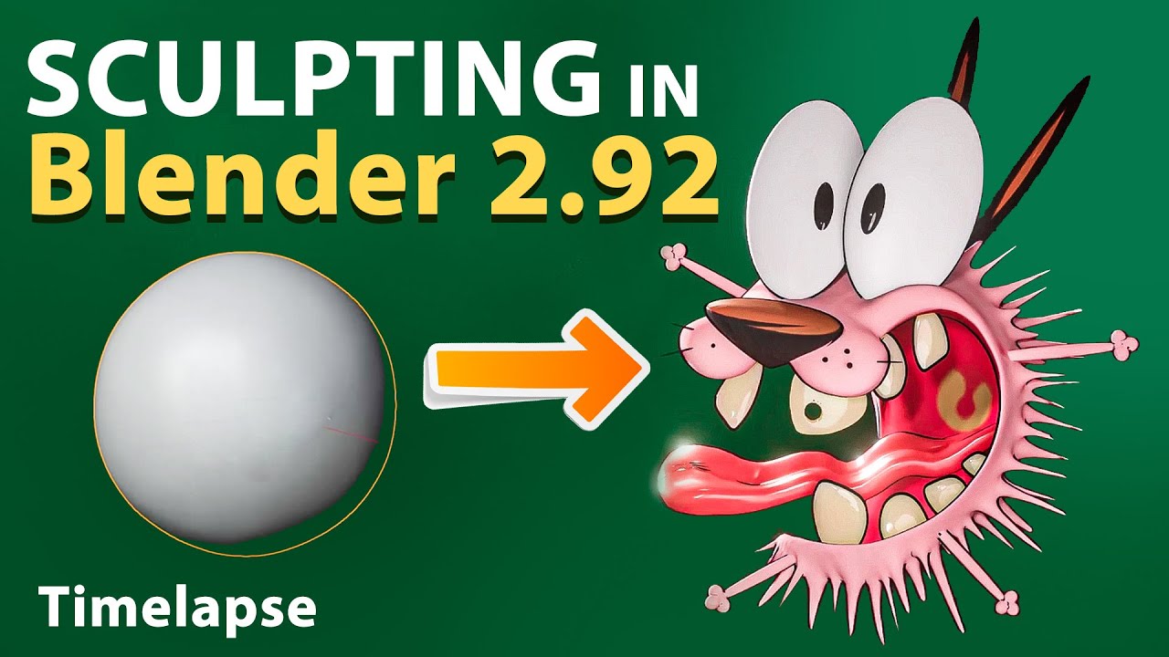 Sculpting Courage The Cowardly Dog in Blender | Timelapse