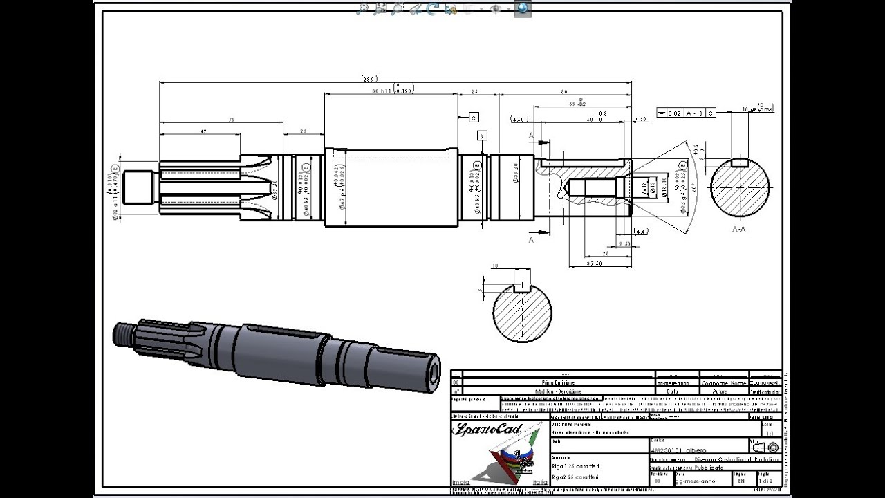 Collegamenti albero - mozzo: Tavola parte 1