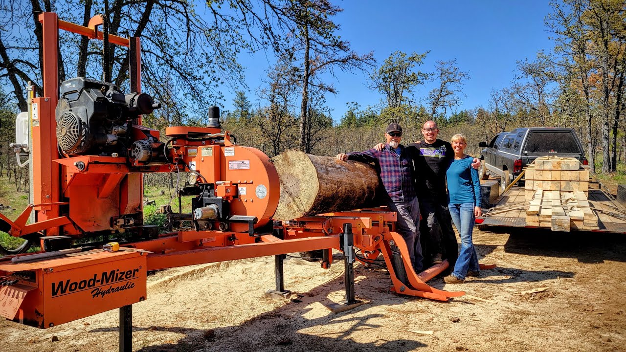 Wood-Mizer Sawmilling Cabin Beams at My Parents Rural Property